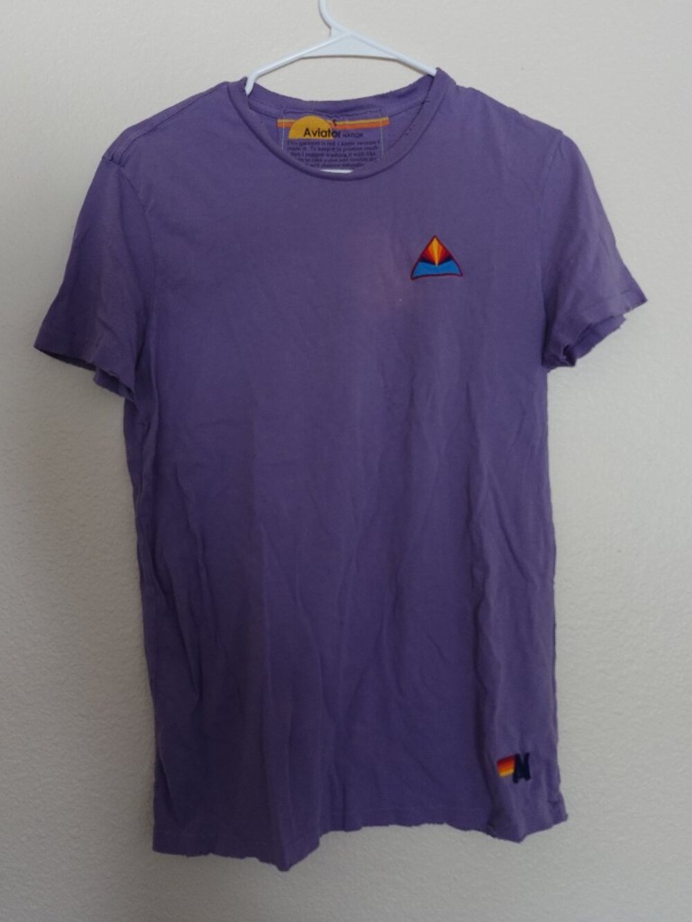 Aviator Nation Purple Distressed Graphic Tee | Size S